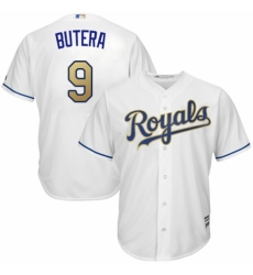 Youth Majestic Kansas City Royals #9 Drew Butera Replica White Home Cool Base MLB Jersey