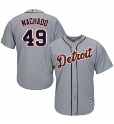 Youth Majestic Detroit Tigers #49 Dixon Machado Authentic Grey Road Cool Base MLB Jersey