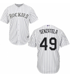 Youth Majestic Colorado Rockies #49 Antonio Senzatela Replica White Home Cool Base MLB Jersey