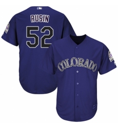 Youth Majestic Colorado Rockies #52 Chris Rusin Authentic Purple Alternate 1 Cool Base MLB Jersey