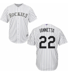 Youth Majestic Colorado Rockies #22 Chris Iannetta Replica White Home Cool Base MLB Jersey