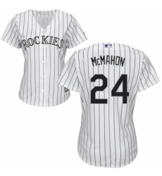 Women's Majestic Colorado Rockies #24 Ryan McMahon Replica White Home Cool Base MLB Jersey