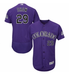 Men's Majestic Colorado Rockies #29 Bryan Shaw Purple Alternate Flex Base Authentic Collection MLB Jersey