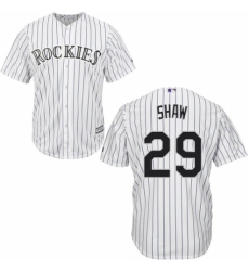 Youth Majestic Colorado Rockies #29 Bryan Shaw Authentic White Home Cool Base MLB Jersey