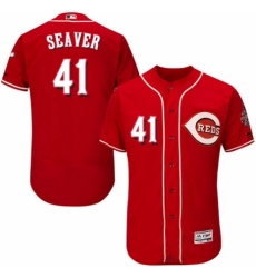 Men's Majestic Cincinnati Reds #41 Tom Seaver Red Alternate Flex Base Authentic Collection MLB Jersey