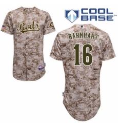 Men's Majestic Cincinnati Reds #16 Tucker Barnhart Replica Camo Alternate Cool Base MLB Jersey