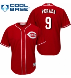 Youth Majestic Cincinnati Reds #9 Jose Peraza Authentic Red Alternate Cool Base MLB Jersey