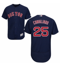 Men's Majestic Boston Red Sox #25 Tony Conigliaro Navy Blue Alternate Flex Base Authentic Collection MLB Jersey