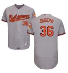 Men's Majestic Baltimore Orioles #36 Caleb Joseph Grey Road Flex Base Authentic Collection MLB Jersey