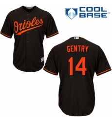 Youth Majestic Baltimore Orioles #14 Craig Gentry Replica Black Alternate Cool Base MLB Jersey