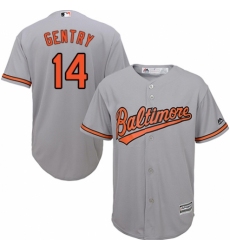 Youth Majestic Baltimore Orioles #14 Craig Gentry Replica Grey Road Cool Base MLB Jersey