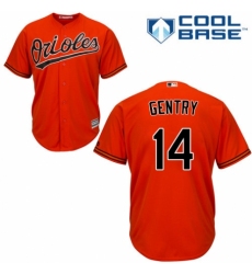 Youth Majestic Baltimore Orioles #14 Craig Gentry Replica Orange Alternate Cool Base MLB Jersey