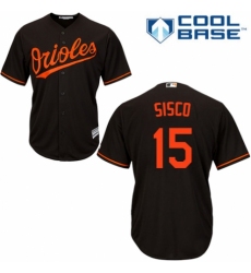 Youth Majestic Baltimore Orioles #15 Chance Sisco Replica Black Alternate Cool Base MLB Jersey