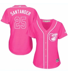 Women's Majestic Baltimore Orioles #25 Anthony Santander Replica Pink Fashion Cool Base MLB Jersey