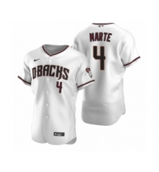 Men's Arizona Diamondbacks #4 Ketel Marte Nike White Crimson Authentic 2020 Home Jersey
