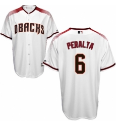 Men's Majestic Arizona Diamondbacks #6 David Peralta Authentic White Home Cool Base MLB Jersey