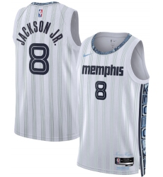 Men's Memphis Grizzlies #8 Jaren Jackson Jr. Gray 2025-26 City Edition Swingman Stitched Jersey