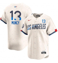 Men's Los Angeles Dodgers #13 Max Muncy Cream 2024 City Connect Limited Stitched Baseball Jersey