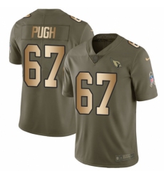 Men's Nike Arizona Cardinals #67 Justin Pugh Limited Olive/Gold 2017 Salute to Service NFL Jersey
