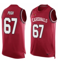 Men's Nike Arizona Cardinals #67 Justin Pugh Limited Red Player Name & Number Tank Top NFL Jersey