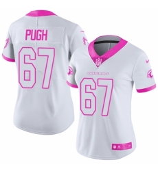 Women's Nike Arizona Cardinals #67 Justin Pugh Limited White/Pink Rush Fashion NFL Jersey
