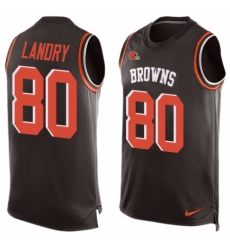 Men's Nike Cleveland Browns #80 Jarvis Landry Limited Brown Player Name & Number Tank Top NFL Jersey