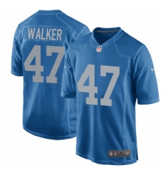 Men's Nike Detroit Lions #47 Tracy Walker Game Blue Alternate NFL Jersey