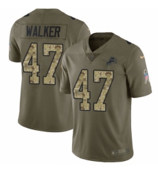 Men's Nike Detroit Lions #47 Tracy Walker Limited Olive/Camo Salute to Service NFL Jersey