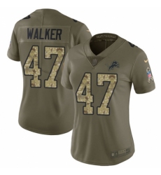 Women's Nike Detroit Lions #47 Tracy Walker Limited Olive/Camo Salute to Service NFL Jersey