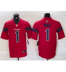 Men's Houston Texans #1 Stefon Diggs Red Vapor Untouchable Stitched Football Jersey
