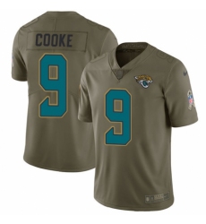 Men's Nike Jacksonville Jaguars #9 Logan Cooke Limited Olive 2017 Salute to Service NFL Jersey