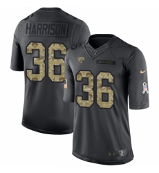 Youth Nike Jacksonville Jaguars #36 Ronnie Harrison Limited Black 2016 Salute to Service NFL Jersey