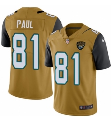 Men's Nike Jacksonville Jaguars #81 Niles Paul Limited Gold Rush Vapor Untouchable NFL Jersey
