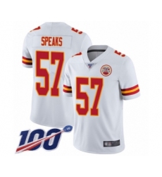 Men's Kansas City Chiefs #57 Breeland Speaks White Vapor Untouchable Limited Player 100th Season Football Jersey