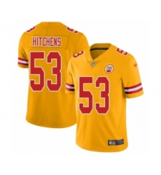Men's Kansas City Chiefs #53 Anthony Hitchens Limited Gold Inverted Legend Football Jersey