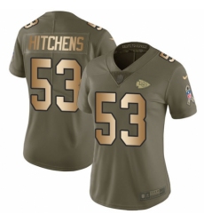 Women's Nike Kansas City Chiefs #53 Anthony Hitchens Limited Olive/Gold 2017 Salute to Service NFL Jersey