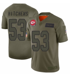 Youth Kansas City Chiefs #53 Anthony Hitchens Limited Camo 2019 Salute to Service Football Jersey