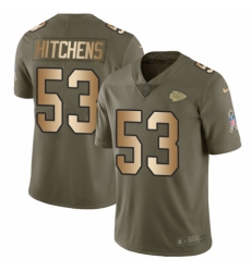 Youth Nike Kansas City Chiefs #53 Anthony Hitchens Limited Olive/Gold 2017 Salute to Service NFL Jersey