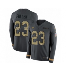 Men's Nike Kansas City Chiefs #23 Kendall Fuller Limited Black Salute to Service Therma Long Sleeve NFL Jersey