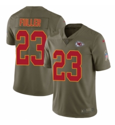 Men's Nike Kansas City Chiefs #23 Kendall Fuller Limited Olive 2017 Salute to Service NFL Jersey