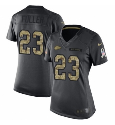 Women's Nike Kansas City Chiefs #23 Kendall Fuller Limited Black 2016 Salute to Service NFL Jersey