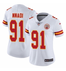 Women's Nike Kansas City Chiefs #91 Derrick Nnadi White Vapor Untouchable Limited Player NFL Jersey
