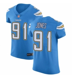 Men's Nike Los Angeles Chargers #91 Justin Jones Electric Blue Alternate Vapor Untouchable Elite Player NFL Jersey