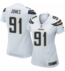 Women's Nike Los Angeles Chargers #91 Justin Jones Game White NFL Jersey