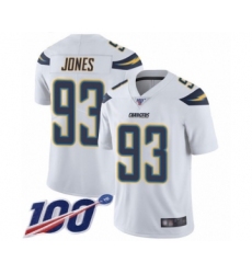 Youth Los Angeles Chargers #93 Justin Jones White Vapor Untouchable Limited Player 100th Season Football Jersey