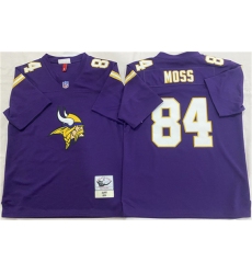 Men's Minnesota Vikings #84 Randy Moss Purple Throwback Football Stitched Jersey