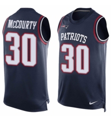 Men's Nike New England Patriots #30 Jason McCourty Limited Navy Blue Player Name & Number Tank Top NFL Jersey