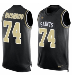 Men's Nike New Orleans Saints #74 Jermon Bushrod Limited Black Player Name & Number Tank Top NFL Jersey