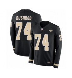 Youth Nike New Orleans Saints #74 Jermon Bushrod Limited Black Therma Long Sleeve NFL Jersey