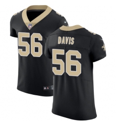 Men's Nike New Orleans Saints #56 DeMario Davis Black Team Color Vapor Untouchable Elite Player NFL Jersey
